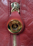 JOELLE HAWKENS GEOMETRIC leather tote satchel shoulder bag carryall RUST ORANGE BROWN