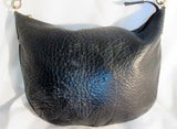 NIEMAN MARCUS ITALY pebbled leather hobo satchel shoulder bag purse BLACK XL