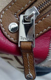 EUC TIGNANELLO PATCHWORK suede leather hobo satchel shoulder bag Purse BROWN GOLD RED