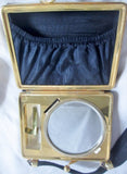 Vtg GOLD BIRD Mini Compact Evening Bag Accessory BLACK Cosmetics Organizer Case