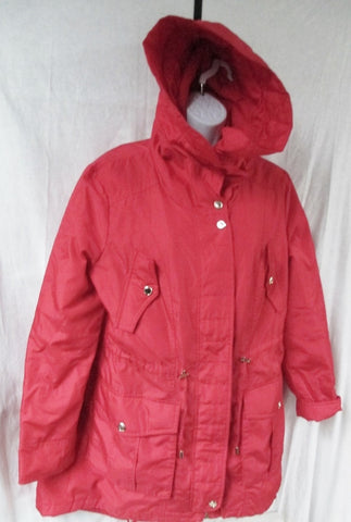 Womens Ladies STEVE MADDEN Hood COAT Jacket PARKA Boho FIRE RED L