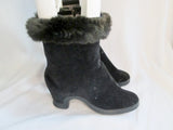 Vintage Womens WALES GOODYEAR Wellies Protective Rain Boot Covers Rabbit Fur BLACK M