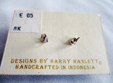 NEW ISLAND HARRY HASLETT 925 Sterling Silver MESH DANGLE Pierced Earring Set Black