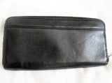Genuine CALVIN KLEIN Continental ZIP Wallet Organizer Leather Purse Clutch BLACK