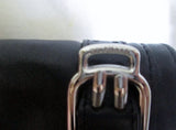 COLE HAAN Mini Signature Leather Flap Purse Wallet Pouch BLACK Two Buckle