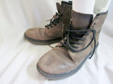 JUNIOR DOC MARTENS DELANEY WYOMING LEATHER Combat BOOT BROWN 3 Ankle Shoe Chukka AIRWAIR