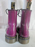Womens DOC MARTENS LEATHER Ankle Combat BOOT Shoe PURPLE 6 AIRWAIR 8 Eye