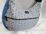 MADISON HANDBAGS vegan cloth shoulder bag satchel hobo purse sling bucket BLUE