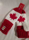 NEW NWT OLYMPICS OFFICIAL CANADA LEAF RED Mittens Gloves S/M P/M Knit