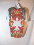 NWT NEW GIVENCHY PARIS BIRD OF PARADISE Top T-Shirt Tee S Floral BLUE