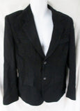 MENS CASHMERE CLASSICS Wool Button Up JACKET Sport Coat BLAZER Black 42 M