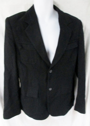 MENS CASHMERE CLASSICS Wool Button Up JACKET Sport Coat BLAZER Black 42 M