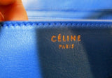 CELINE PARIS MINI LUGGAGE ITALY Grained Leather ROYAL BLUE Tote Bag
