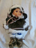 13" Alaskan Friends Arctic Circle Plush Eskimo Native ALASKA Girl Doll Toy Tribal