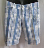 Womens ABERCROMBIE & FITCH Casual Cotton SHORTS MADRAS PLAID 4 BLUE GREEN