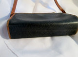 Vtg DOONEY & BOURKE ALL WEATHER Leather Crossbody Shoulder Bag Purse BLACK BROWN