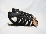 NEW ALAIA PARIS LEOPARD Flat Sandal BLACK Gladiator Shoe 36.5 6 NWT Womens