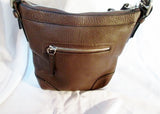 NEW COACH F12319 Pebbled Leather Shoulder Crossbody Bag ESPRESSO BROWN Purse