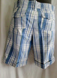 Womens ABERCROMBIE & FITCH Casual Cotton SHORTS MADRAS PLAID 4 BLUE GREEN