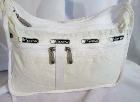 Le Sport Sac LESPORTSAC shoulder bag purse crossbody messenger CREME WHITE ECRU  Vegan