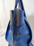CELINE PARIS MINI LUGGAGE ITALY Grained Leather ROYAL BLUE Tote Bag