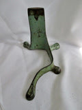 Vintage 8.5" Antique Metal Cast Iron Green Abstract Sculpture Door Stop Chic Feet Legs