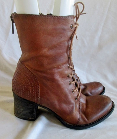 Womens STEVE MADDEN LEATHER BOOT GRANNY Victorian Steampunk BROWN 8 GLACER