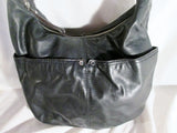 TIGNANELLO leather hobo satchel shoulder bucket bag crossbody BLACK sling
