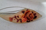 Handmade RED PINK SILVER ROSE FLOWER Jewelry Brooch Pin Pendant Love Floral