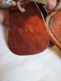 Rustic COLUMBIA Leather Baguette Wristlet Purse Wallet Clutch Pouch Case BROWN 7455