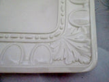 NEUWIRTH ITALY Ceramic Pottery SERVING PLATTER TRAY RECTANGLE LEAF WHITE 18X14