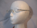 CHANEL ITALY 2053-B Eyeglasses RIMLESS FRAME CLEAR SILVER EYEWEAR Rhinestone