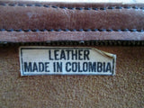 Rustic COLUMBIA Leather Baguette Wristlet Purse Wallet Clutch Pouch Case BROWN 7455