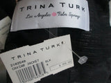 NWT NEW TRINA TURK Womens CAVIAR JACKET BOLERO Crop Coat 4 BLACK $358