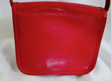 NEW VERA PELLE ITALY Leather Handbag Crossbody Shoulder Bag Swingpack RED Mini Messenger