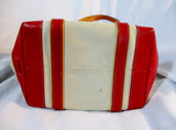 COACH 7740 HAMPTON CANVAS Leather TOTE shopper bag BEIGE RED purse