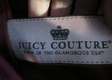 JUICY COUTURE Leather Velvet CROWN hobo purse satchel rouched PURPLE ROYAL L stud