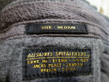 Womens ALLSAINTS SPITALFIELDS POLO Shirt GRAY Preppie Embroidered SKULL M