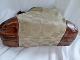 COACH PEYTON Signature Sateen Bag 14525 Jacquard Hobo shoulder Bag BROWN BEIGE