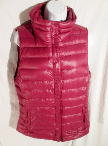Womens Ladies GAP Lightweight DOWN Puffer Winter Vest Coat Jacket PLUM PURPLE M