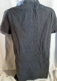 Womens ALLSAINTS SPITALFIELDS POLO Shirt GRAY Preppie Embroidered SKULL M