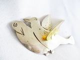 Signed TAXCO 925 STERLING SILVER TWO BIRD Pin Brooch TM-135 LOVE Statement
