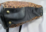 FOSSIL Bag Cheetah LEOPARD FUR Satchel Tote Distressed Animal Print