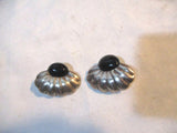 TAXCO 925 STERLING SILVER ONYX Clip Earring BLACK SCALLOP
