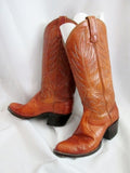 Youth DAN POST KIDS Leather Western Cowboy Boot BROWN Sz 5 C Snakeskin