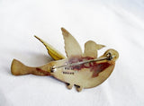 Signed TAXCO 925 STERLING SILVER TWO BIRD Pin Brooch TM-135 LOVE Statement