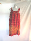 Vintage 1970s Seventies Handmade Dress Sundress BOHO L Sleeveless Hippy Beach BURGUNDY RED GOLD