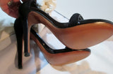 NEW CELINE PARIS ITALY Suede LEATHER Sandal Pump Shoe BLACK 36 / 6 Womens Strappy