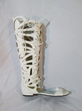 Womens BRECKELLE'S Caged Boot FETISH WHITE 6.5 Mesh Steampunk