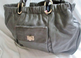 HALOGEN pebbled leather hobo satchel clutch tote bag PEWTER GRAY CHARCOAL purse Celebrity Style